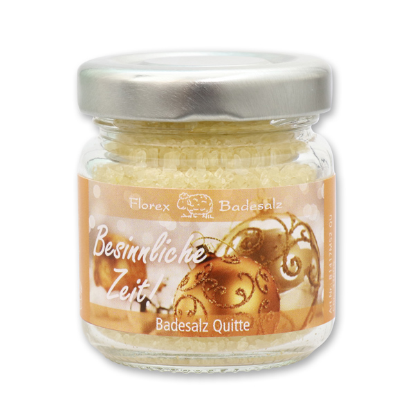 Bath salt 60g in a glass jar "Besinnliche Zeit", Quince 