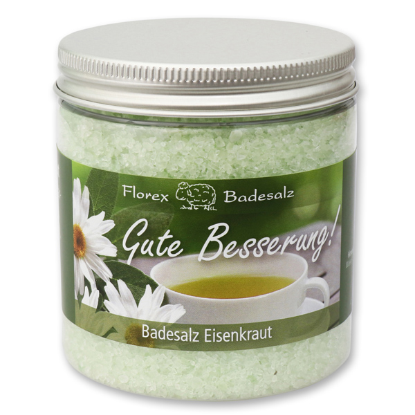 Bath salt 300g in a container "Gute Besserung", Verbena 