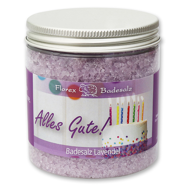 Bath salt 300g in a container "Alles Gute", Lavender 