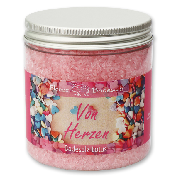 Bath salt 300g in a container "Von Herzen", Lotus 