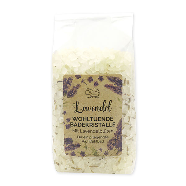 Bath salt rough 1kg in a cellophane bag, Lavender 