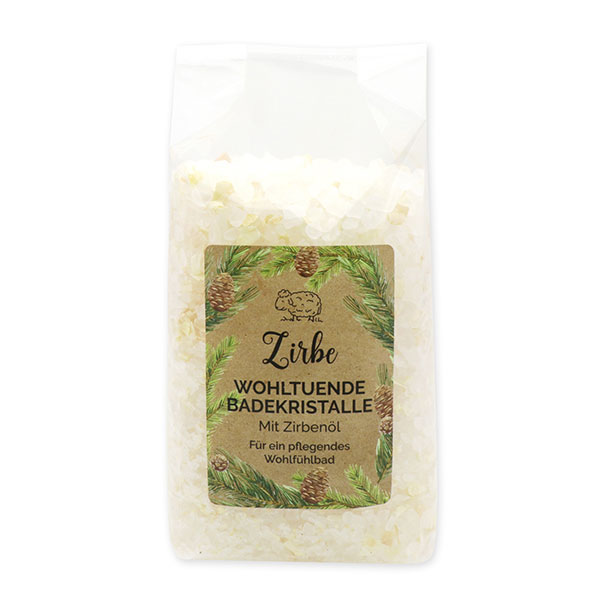 Bath salt rough 1kg in a cellophane bag, Swiss pine 