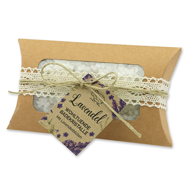 Bath salt 120g in a pillow with a window "feel-good time", Lavender 