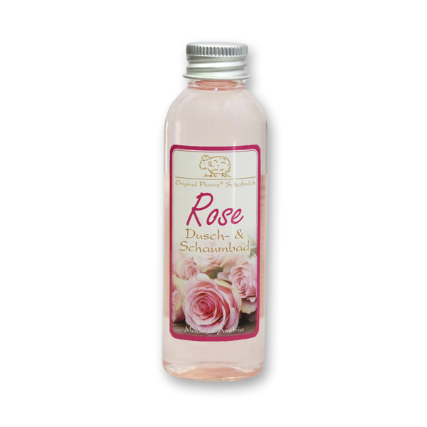 Shower- & foam bath with organic sheep milk 75ml, Rose 