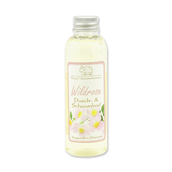 Shower- & foam bath with organic sheep milk 75ml, Wild rose 