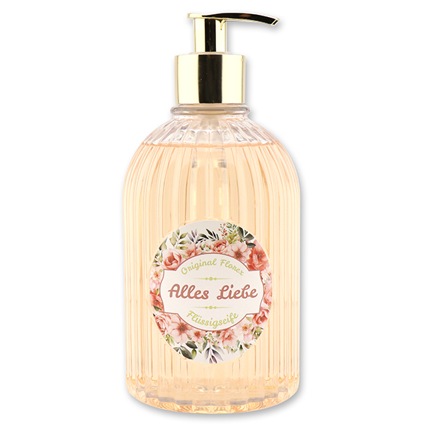 Liquid sheep milk soap 500ml in a dispenser "Alles Liebe", Wild rose 