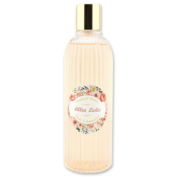 Shower- & foam bath with sheep milk 330ml "Alles Liebe", Rose Diana 