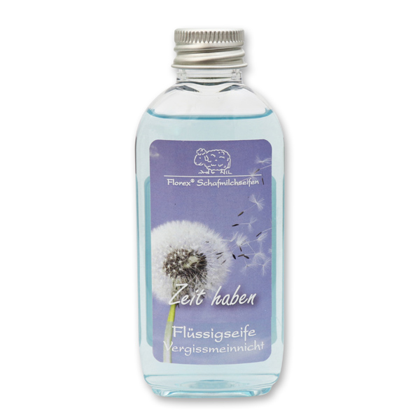 Liquid sheep milk soap 75ml "Zeit haben", Forget-me-not 