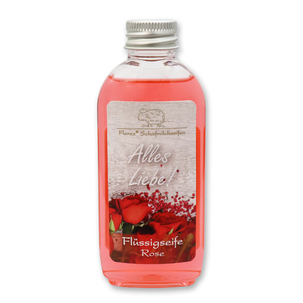 Liquid sheep milk soap 75ml "Alles Liebe", Rose 