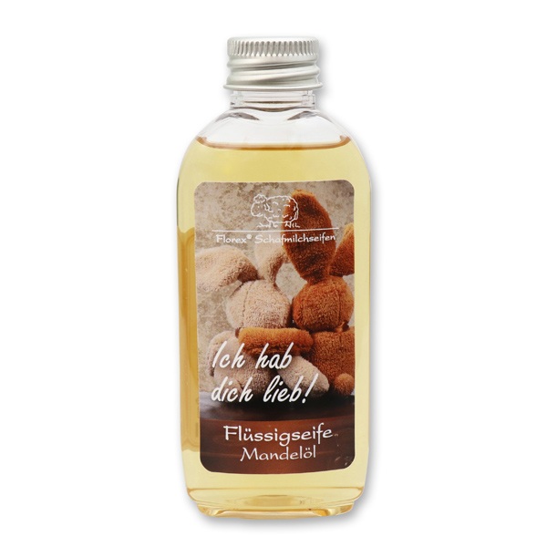 Liquid sheep milk soap 75ml "Ich hab dich lieb", Almond 