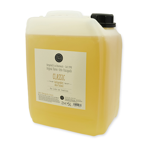 Real liquid plant oil soap with sheep milk refill 5L in a canister, Classic 