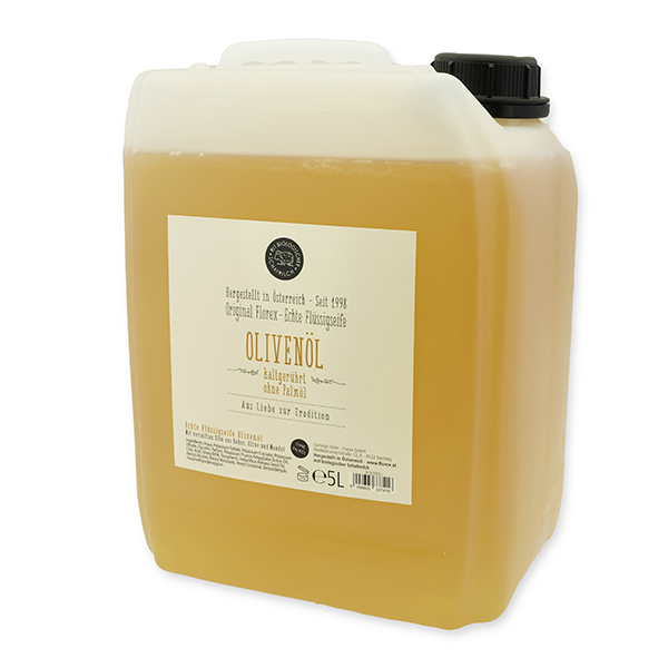 Real liquid plant oil soap with sheep milk refill 5L in a canister, Olive oil 