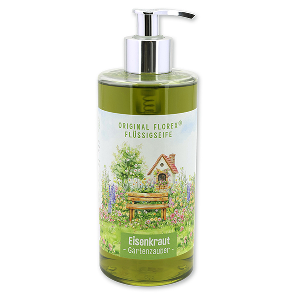 Flüssigseife mit biologischer Schafmilch 400ml "Gartenzauber Motiv 3", Eisenkraut 