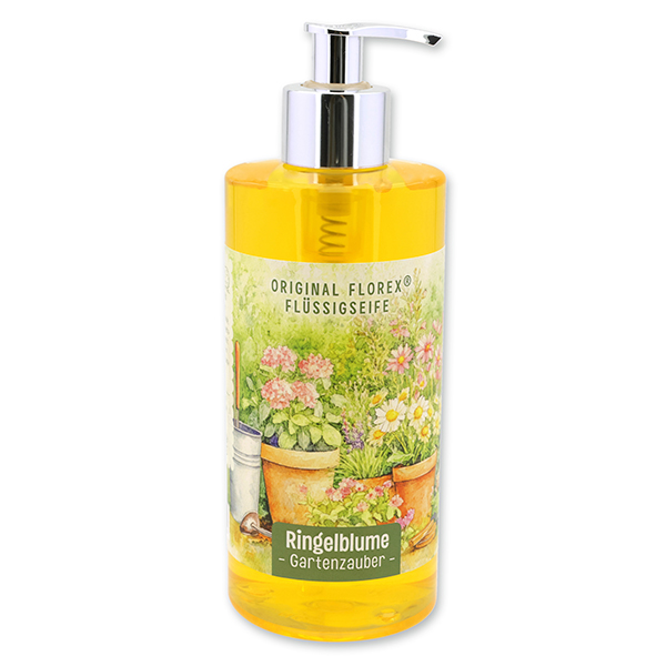 Flüssigseife mit biologischer Schafmilch 400ml "Gartenzauber Motiv 5", Ringelblume 