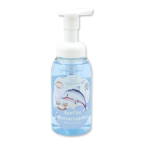 Foam soap with organic sheep milk 300ml in a dispenser "Sanftes Meeresrauschen", Cloud breeze 