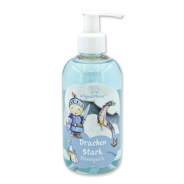 Liquid soap with organic sheep milk 300ml in a dispenser "Drachen Stark", Cloud breeze 