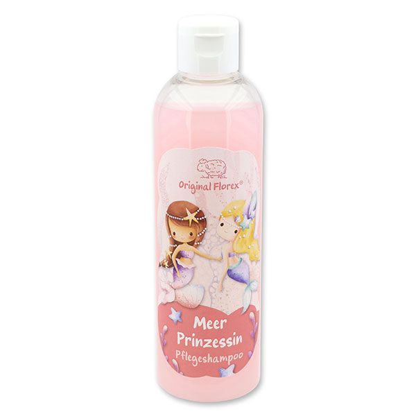 Pflegeshampoo mit biologischer Schafmilch 250ml in der Flasche "Meer Prinzessin", Blütenzauber 