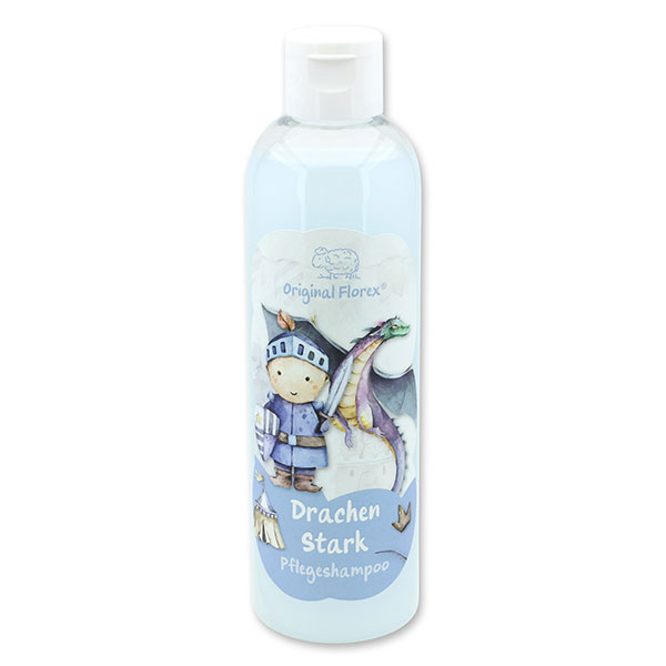 Pflegeshampoo mit biologischer Schafmilch 250ml in der Flasche "Drachen Stark", Wolkenbrise 