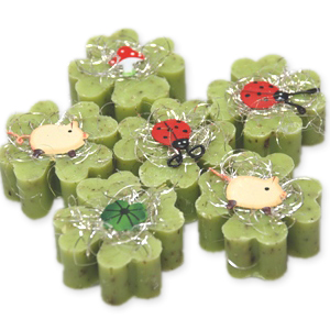 Sheep milk cloverleaf soap 14g decorated with lucky charms, Verbena 