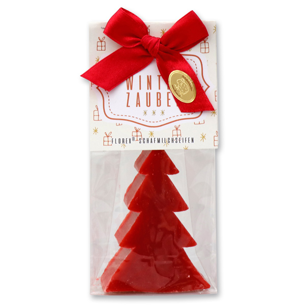 Sheep milk soap tree 75g in a cellophane bag "Winterzauber", Pomegranate 