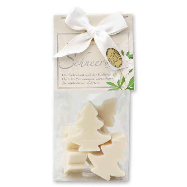 Sheep milk soap tree 5x16g in a cellophane bag "classic", Christmas rose white 