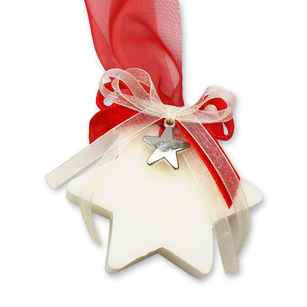 Sheep milk soap star 80g hanging on organza ribbon, Classic 