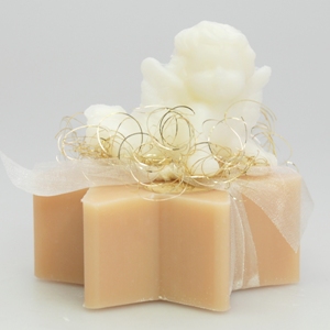 Sheep milk soap star 80g decorated with an angel 20g, Quince 