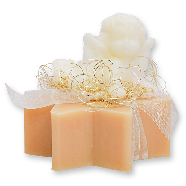 Sheep milk soap star 80g decorated with an angel 20g, Swiss pine 