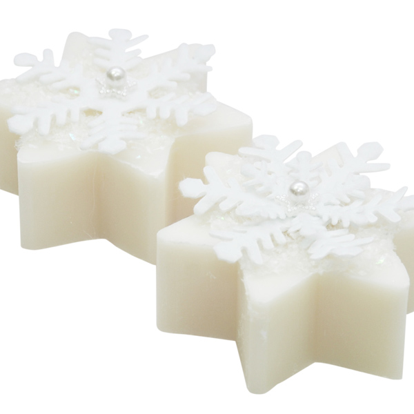 Sheep milk soap star 80g, decorated with a snowflake, Classic 