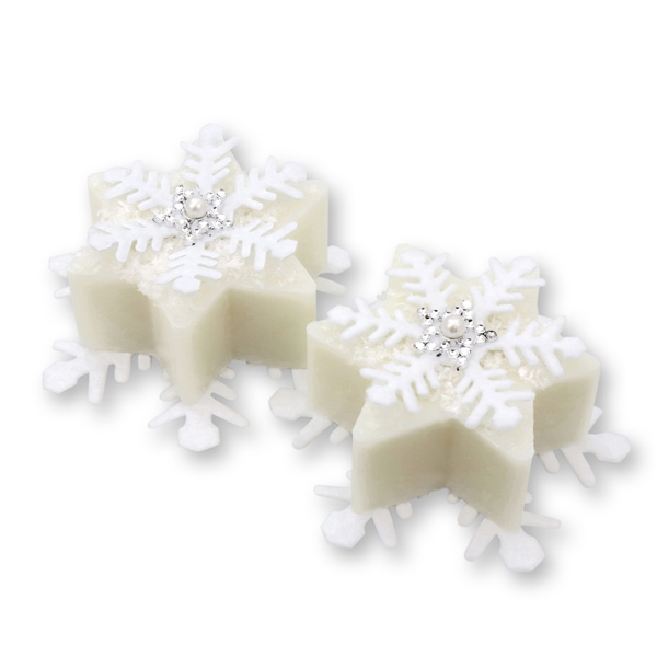 Sheep milk soap star 80g, decorated with snowflakes, Classic 