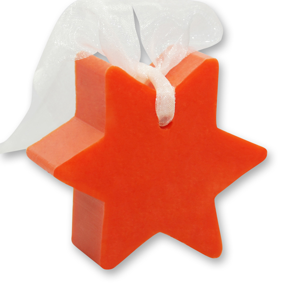 Sheep milk soap star 80g, hanging, Blood orange 