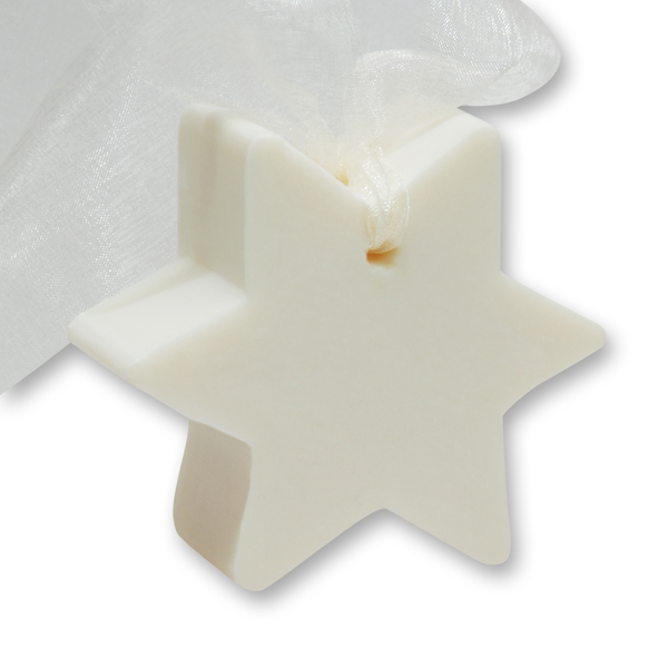 Sheep milk soap star 80g, hanging, Christmas rose 