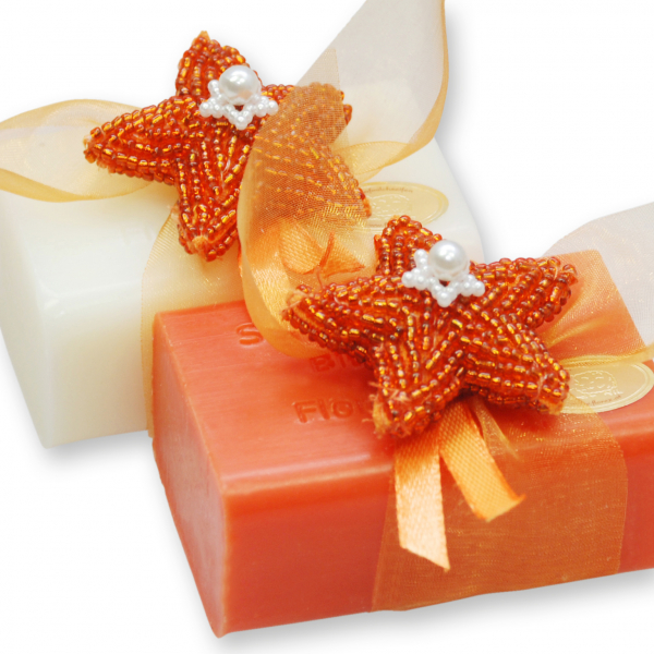 Sheep milk soap 100g decorated with a star, Classic/blood orange 