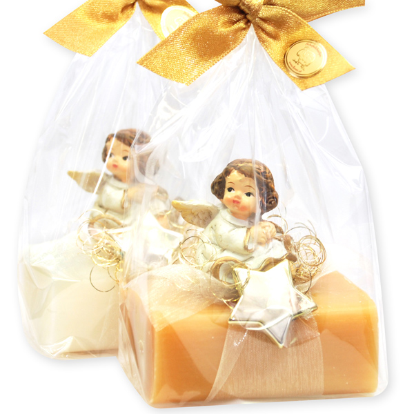 Sheep milk soap 100g decorated with an angel in a cellophane, Classic/quince 