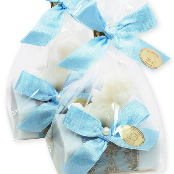 Sheep milk soap 100g decorated with a soap angel 20g in a cellophane, Ice flower 