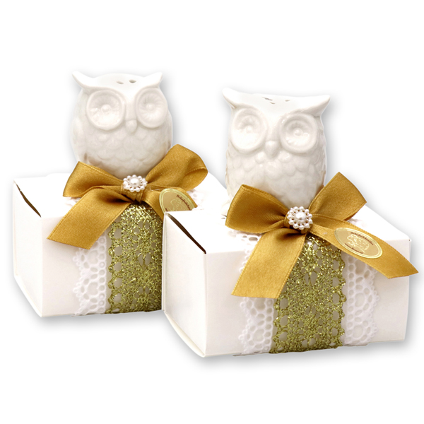 Sheep milk soap 100g, in a box decorated with an owl, Classic/quince 