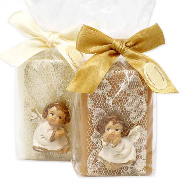 Sheep milk soap 100g decorated with an angel in a cellophane bag, Classic/Quince 