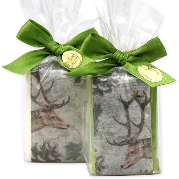 Sheep milk soap 100g decorated with a deer-ribbon in a cellophane, Classic/verbena 