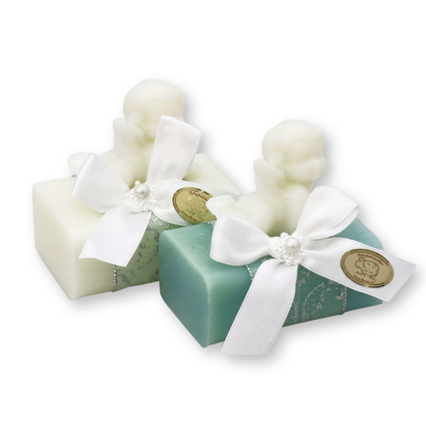 Sheep milk soap 100g decorated with a soap angel 20g, Classic/salt 