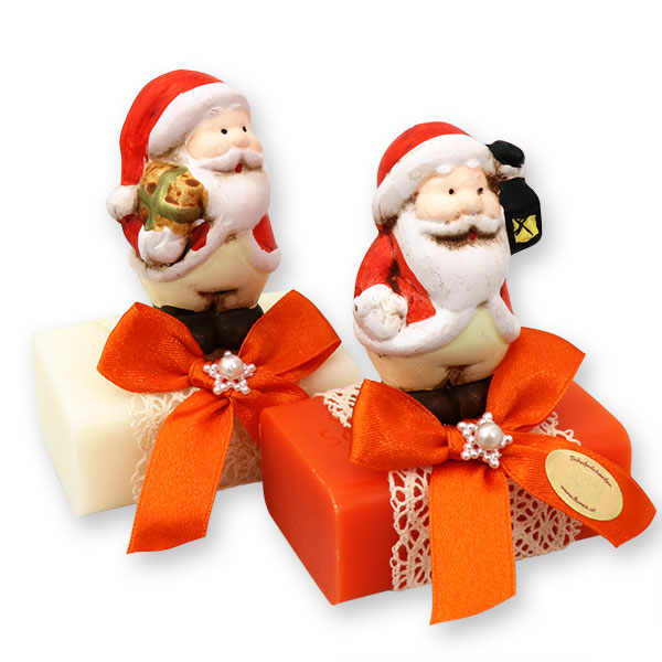 Sheep milk soap 100g decorated with santa, Classic/blood orange 