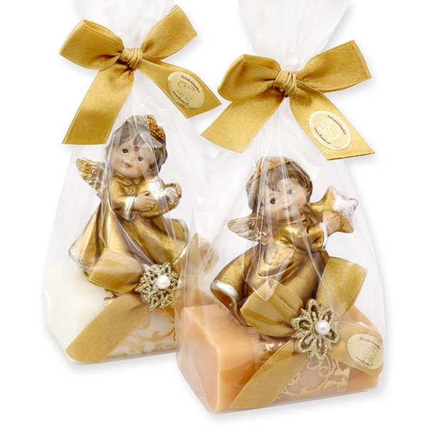 Sheep milk soap 100g decorated with an angel in a cellophane, Classic/quince 