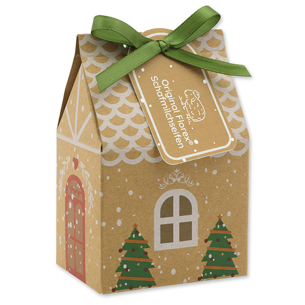 Sheep milk soap 100g packed in a house-shaped box, Verbena/Classic 