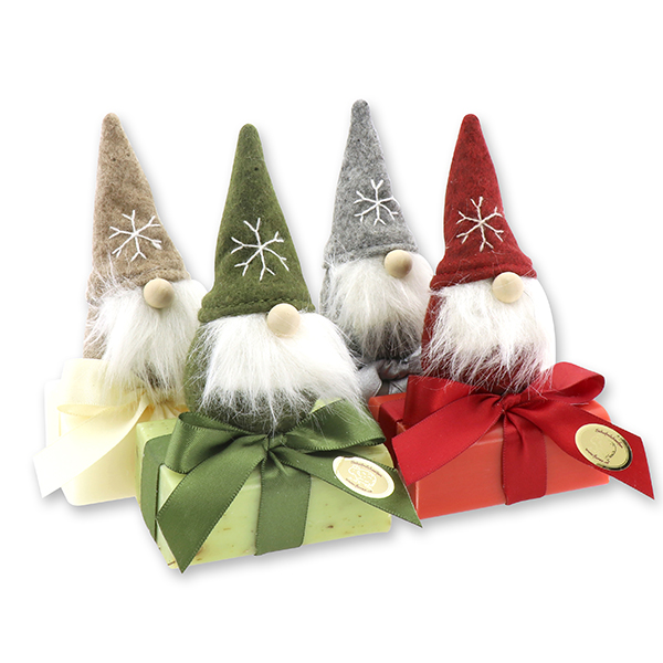 Sheep milk soap 100g decorated with a gnome, sorted 
