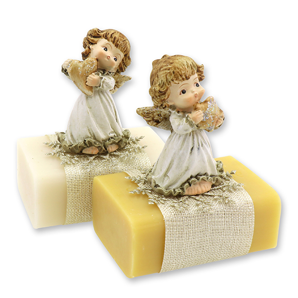 Sheep milk soap 100g deocrated with an angel, Classic/swiss pine 