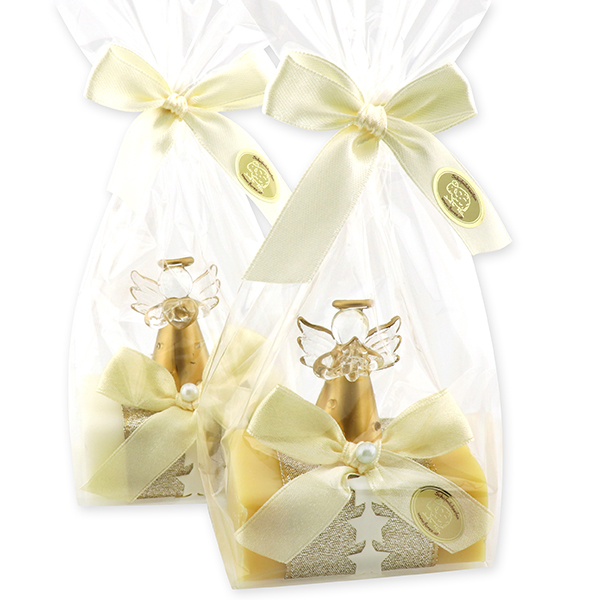 Sheep milk soap 100g decorated with an angel in a cellophane, Classic/swiss pine 