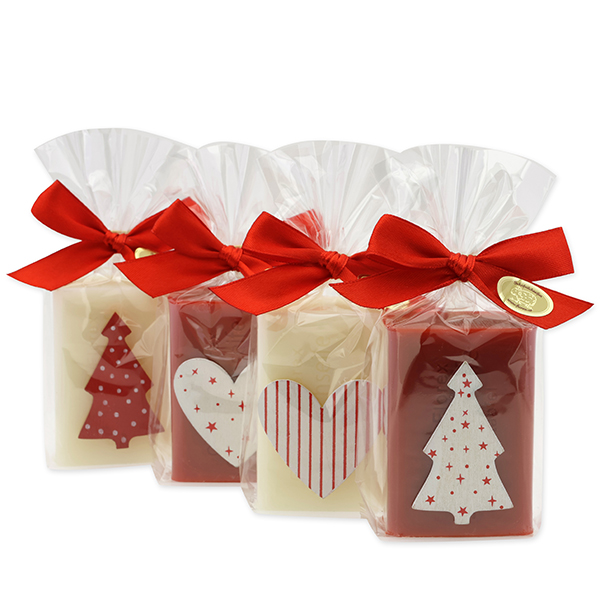 Sheep milk soap 100g, decorated with a tree/heart, Classic/pomegranate 