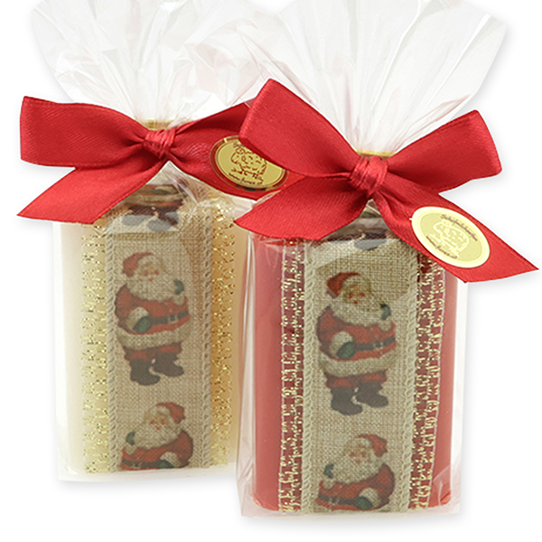 Sheep milk soap 100g decorated with a ribbon in a cellophane, Classic/pomegranate 