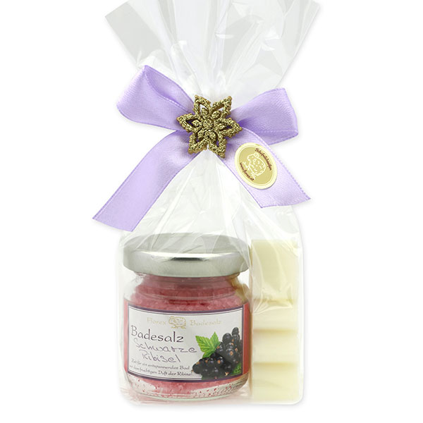Bath set 2 pieces in a cellophane bag, Black currant 