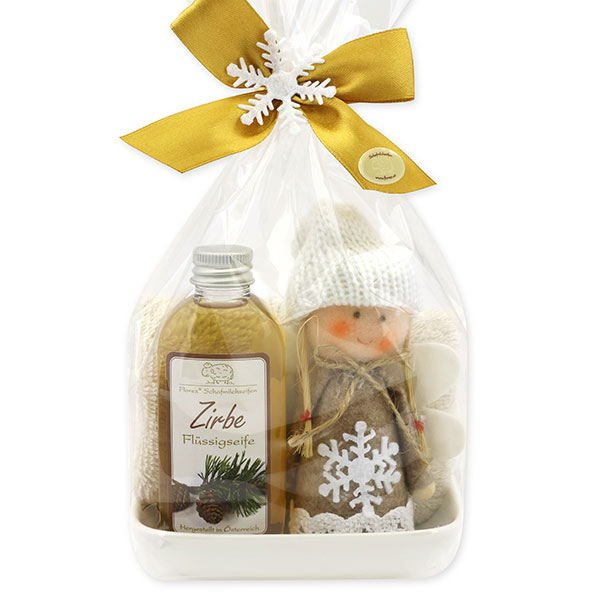 Care set 3 pieces with an angel in a cellophane bag, Swiss pine 