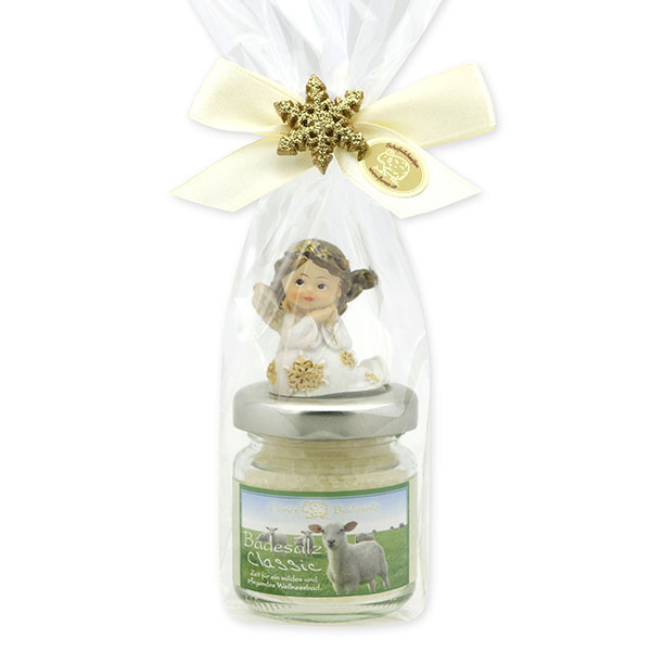 Bath salt 60g decorated with an angel in a cellophane bag, Classic 